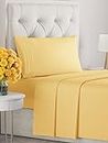 Twin Size 3 Piece Sheet Set - Comfy Breathable & Cooling Sheets - Hotel Luxury Bed Sheets for Women & Men - Deep Pockets, Easy-Fit, Extra Soft & Wrinkle Free Sheets - Yellow Oeko-Tex Bed Sheet Set