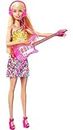 Barbie - Grande Città, Grandi Sogni Bambola Malibu Bionda Alta 29,21 cm Canta con Microfono e Chitarra, Luci e Suoni e Tanti Accessori, Giocattolo per Bambini 3+Anni, GYJ21