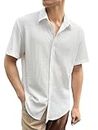 Leriya Fashion Textured Shirts for Men || Casual Shirt for Men || Shirt for Men|| Men Stylish Shirt || Men Fancy Shirt || (X-Large, White) LF-MS-6152