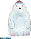 SnowCandy Inflatable Snow Animal Sleds & Snow Tubes. Artic White Polar Bear Inflatable Winter Snow Sled