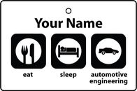 Désodorisant De Voiture Personnalisé EAT SLEEP AUTOMOTIVE ENGINEERING