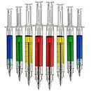 Syringe Pen Liquid Filled Retractable Pack Of 24 Mixed Colors Great for Prizes And Giveaways birthday gift bags any party favor by Bedwina