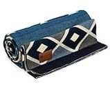 QISU Wool Blanket Throw | Large, Beautiful, Warm, Soft, Handmade in Ecuador by Local Artisans |94″ x 78″| Ultra-Soft, Hypoallergenic & Breathable | Non-Itchy or Scratchy Fabric (Blue Pyramid)