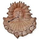 Toocook Solar-Sonnenuhr aus Terrakotta, für den Außenbereich, wetterfest, 33 x 35 x 4 cm, Vintage-Uhr, hergestellt in Italien