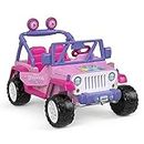 Power Wheels Disney Princess Jeep Wrangler Ride-On Battery Powered Vehicle with Sounds and Character Phrases plus Storage