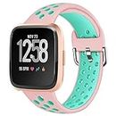 Compatible with Fitbit Versa/Versa 2/Versa Lite Sport Bands Soft Silicone Sport Watch Strap Bracelet Wristbands Women Man for Versa Watch XMUXI- 61021 (Watch is NOT Included) (Size Large,#7)