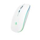 SUBBLIM Wireless Optical Mouse and Bluetooth, RGB LED for PC, Laptop, Mac, MacBook, with 4 Buttons, Scroll Wheel, Ultrathin and Ergonomic, Quiet, 1600 dpi, Ambidextrous (White)
