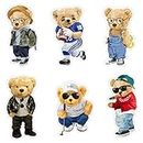 DarkBuck®Anime Character Cloth 6 Patches Combo Small for Clothes Jackets Pants Jeans Bags Multicolour Different Iron or Stitching Patches Teddy Bear