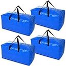 YZK 4 Pack Extra Large Heavy Duty Moving Bags Storage Totes Packing Bags with Strong Handles Double Zippers for Moving College Dorm Bedroom Closet