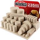 Premium Furniture Pads 235 Pieces ! Giant Pack of Felt Pads for Furniture Feet 