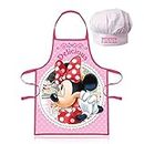 Sorrisini Kinderschürze Koch Set Kochschürze und Kochmütze Disney Minnie Mouse Einstellbare Set für Kinder | Niedliche Kinderschürze zum Kochen, Backen oder Malen