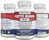 Simply Potent Keto Burn Diet Pills For Weight Loss, Thermogenic Fat Burner For Men & Women, Keto Supplement For Ketosis & Focus W Raspberry Ketone, Garcinia Combogia, Green Tea & Coffee, 60 Capsules