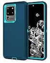 I-HONVA for Galaxy S20 Ultra Case Shockproof Dust/Drop Proof 3-Layer Full Body Protection [Without Screen Protector] Rugged Heavy Duty Durable Cover Case for Samsung Galaxy S20 Ultra, Turquoise