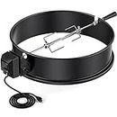 only fire Universal High-Temp Resistance Black Coated Steel Charcoal Kettle Rotisserie Ring Kit for Weber 2290 and Other Models