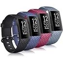 [4 Pack]Sport Bands for Fitbit Charge 4 Band & Fitbit Charge 3 Bands, Soft Silicone Adjustable Comfortable Replacement Wristbands Women/Men for Fitbit Charge 4 / Fitbit Charge 3 / Charge 3 SE