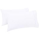 Amazon Basics - Paquete de 2 fundas de almohada de 400 hilos, 50 x 80 cm - Blanco