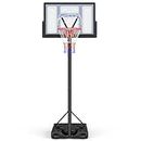 Yohood Basketball Hoop Outdoor 10ft Adjustable, Portable Basketball Hoop Goal System for Kids Youth and Adults in Backyard/Driveway/Indoor, 44 Inch Shatterproof Backboard