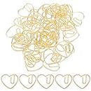 50 Pcs Small Paper Clips Gold Paper Clips Love Heart Paper Clips Cute Heart Shaped Paperclips Smooth Decorative Paper Clips Bookmark For Wedding Marriage Decoration Crafts Scrapbooking Gifts