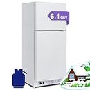 Smad Off Grid Propane Refrigerator, Propane Refrigerator 6.1 cu.ft Gas Fridge, 110V/Propane with Top Freezer, for Garage,RV,Food Truck,Chalets Use
