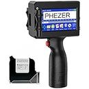 Phezer 1inch/25.4mm Handheld Inkjet Printer for Any Surface P15-1 Model for QRCode Barcode Production Date Time Logo Batch Number Print On Glass Bag Carton Box Wood Cloth Plastic Cable (25 Languages)