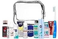 Reise-Essentials-Kit, Reiseset geeignet für Handgepäck, Urlaub und Geschäftsreisen, bestehend aus Allen notwendigen Körperpflege, PVC-Kosmetikkoffer (Men New ama-60)