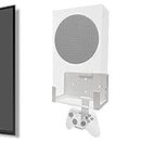Wall Mount for Xbox Series S (Mount The Console & Controller on Wall Near or Behind TV Left/Right), Wall Shelf Bracket Kit for XSS
