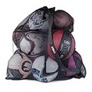 LYGER Extra-Large Mesh Sports Ball Drawstring Bag | Sports Equipment Bag with Adjustable Shoulder Strap for Gym Training, Soccer, Football, Basketball, Volleyball (30" x 40" Inches)