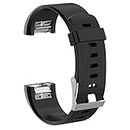 Aiyayou Bracelet de montre en silicone pour Fitbit Charge 2 (noir)
