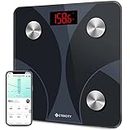 Etekcity Smart Digital Bathroom Scale, Scales for Body Weight and Fat, Sync with Bluetooth, Health Monitor, 10.2 x 10.2 inches, Black, standard (FIT 8S)