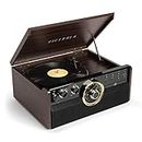 Victrola Empire 6-In-1 Bluetooth Turntable Music Centre, 3 speed Turntable, Stream, CD, Radio, Aux-in, RCA output and Headphone jack