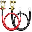 Gebildet 16mm² 50cm Battery Power Inverter Cables(Max 100A) with Battery Terminals, Tinned Copper Battery Inverter Cables for Automotive, Motorcycle, Marine Boats(Red + Black)