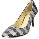 Michael Kors Women's Sequin Stripe Flex Mid Heel Pumps [6] [Black Silver]