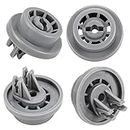APPLIANCEMATES DD66-00023A Roller Lower Dish Rack for Samsung Dishwasher Dishrack Lower Wheels and Mounting Clip 4-Pack, Replacement Part PS4222532, AP4342187, 2002711