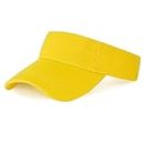 Marrywindix 1 Piece of Yellow Sport Wear Athletic Visor Sun Sports Visor Hat Visor Adjustable Cap for Women and Men (One Size)