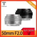TTArtisan 50mm F2.0 Full Frame Manual Lens for Canon Nikon Fuji Sony M4/3 Leica
