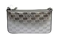 Michael Kors Jet Set Travel Pouch Women PVC Leather Crossbody Messenger Bag, Silver