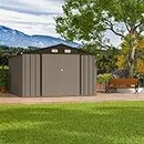 Patiowell 10 x 12 FT Metal Storage Shed for Outdoor, Steel Yard Shed with Design of Lockable Doors, Utility and Tool Storage for Garden, Backyard, Patio, Outside use
