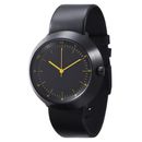 Normal Timepieces ""Fuji"" Quartz Steel IP Brush Black Amber Leather Men's Watch