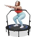 ADVWIN 48" Mini Trampoline Rebounder Max Load 200KG, Fitness Trampolines with Adjustable Foam Handle, Suitable for Adult and Kids Indoor/Outdoor Workout