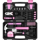 	62-Piece Pink Tool Kit for Women Essential DIY Set for Home Compact & Ergonomic