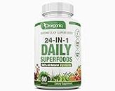 Prorganiq 24 in 1 Daily Superfoods with Herbs, Veggies, Greens & Fruits Supplement | All-Natural Multivitamin & Multimineral Capsules for Men and Women | 60 Capsules