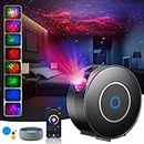 Galaxy Projector, Star Projector Night Light with Timer Function/Voice Control/APP Control, LED Projector Light with 16 Colors RGB Dimming for Baby Kids Adults Bedroom Room Decor Party Gift (Black)