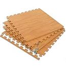 FunBlast Wooden Flooring EVA Kid's Interlocking Play Mat - 10 mm Thickness - Set of 4 Tiles - 60 cm x 60 cm Each Tile