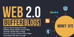 Blog búfer hecho a mano 10 Web 2.0 con inicio de sesión, contenido único, imagen y video 