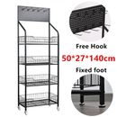 Black Supermarket Store Retail Shelf Wire Mesh Display Rack Movable And Fixed