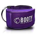 BOOTY BASICS - Fitness Ankle Strap for Cable Machines - Padded Ankle Attachment for Women – for Leg and Glute Workouts (Purple)