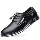 COSIDRAM Mens Casual Shoes Loafers Moccasins Walking Formal Shoes Business Dress Fashion Black 8