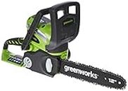 Greenworks 40V 12" Cordless Compact Chainsaw (Great For Storm Clean-Up, Pruning, and Camping), Tool Only