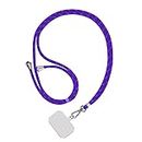 SHOPONIL Universal Mobile Holder Lanyard, Adjustable Nylon Wrist/Neck Strap with Patch for Crossbody Or Hanging Around The Neck, Phone Chain/Leash Safety Strap Compatible for Smartphones (Purple)