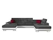 Divano angolare Cotere Bis, divano ad angolo, con funzione sleep e cassetto, a forma di U, colori assortiti (Soft 017 + Uttario Ve. 2971 + Kronos 02, lato destro)
